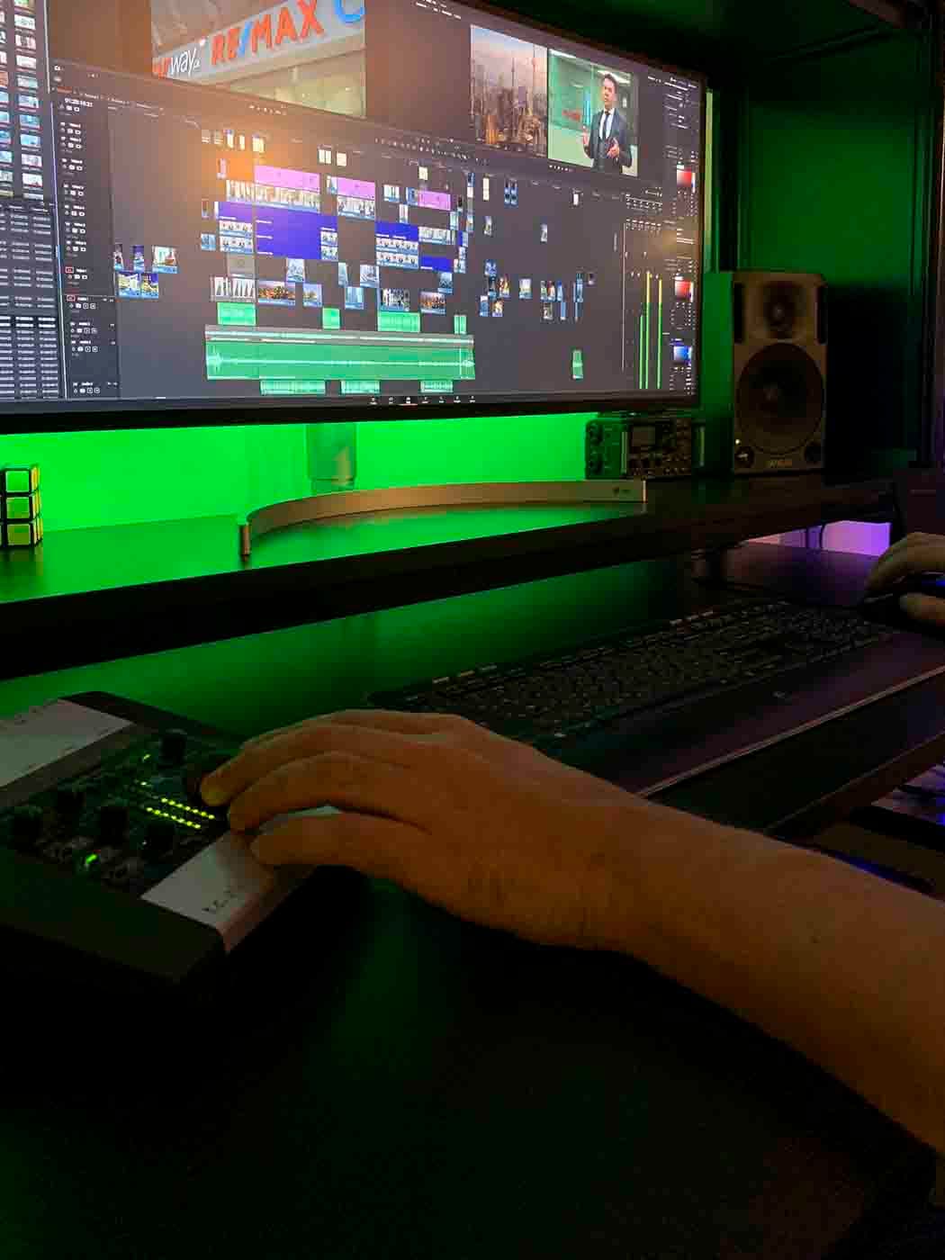 Post-production editing workspace and video timeline